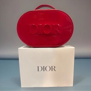 NIB Dior Beauty Pouch red patent makeup Bag